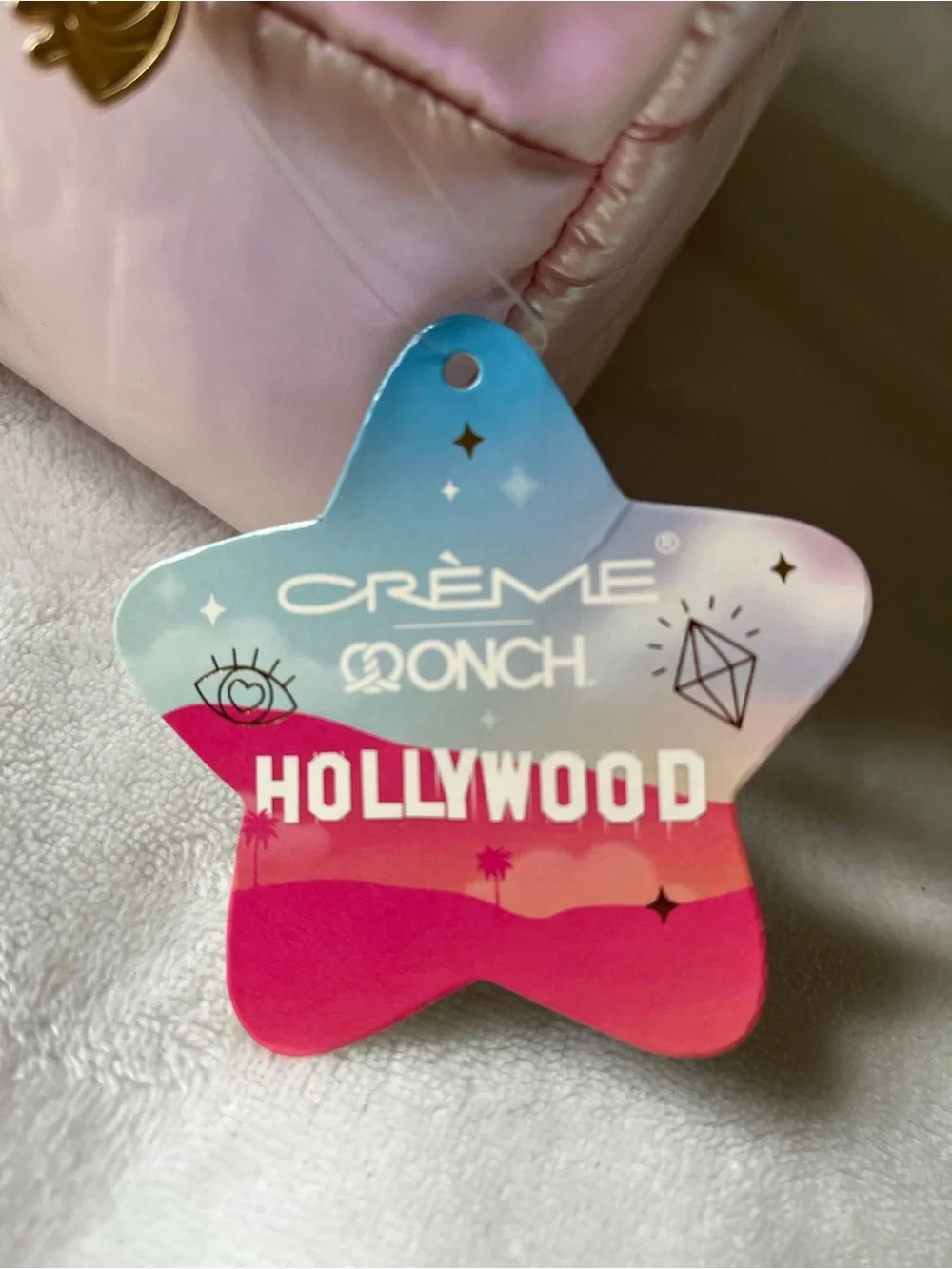 The Crème Shop x ONCH Hollywood Wanderlust Travel Case Iridescent Pink Puffer